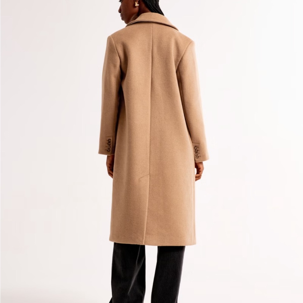 BNWT Abercrombie & Fitch Tan Wool Coat - Picture 3 of 3
